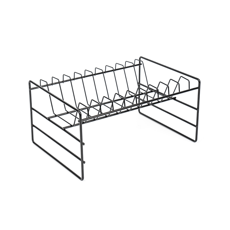 ชั้นเก็บอ่างล้างจานอเนกประสงค์สีดำสำหรับเครื่องใช้ต่างๆ