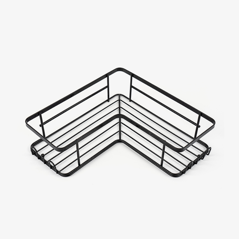 แคดดี้อาบน้ำเข้ามุมสีดำสแตนเลสติดผนัง