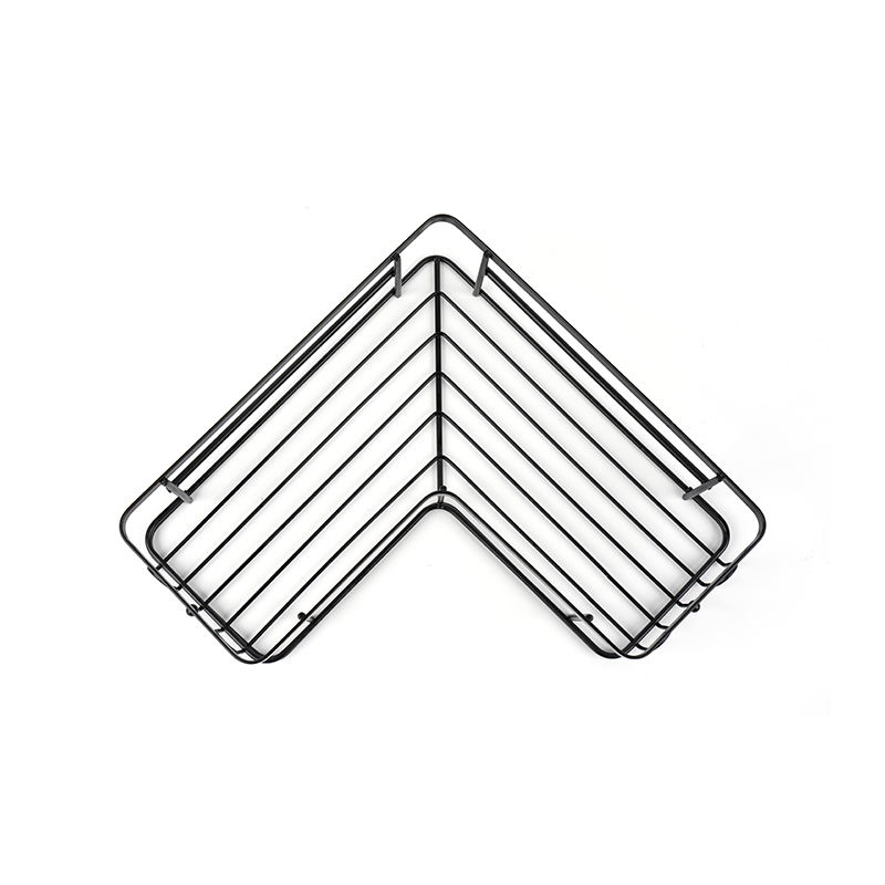 แคดดี้อาบน้ำเข้ามุมสีดำสแตนเลสติดผนัง