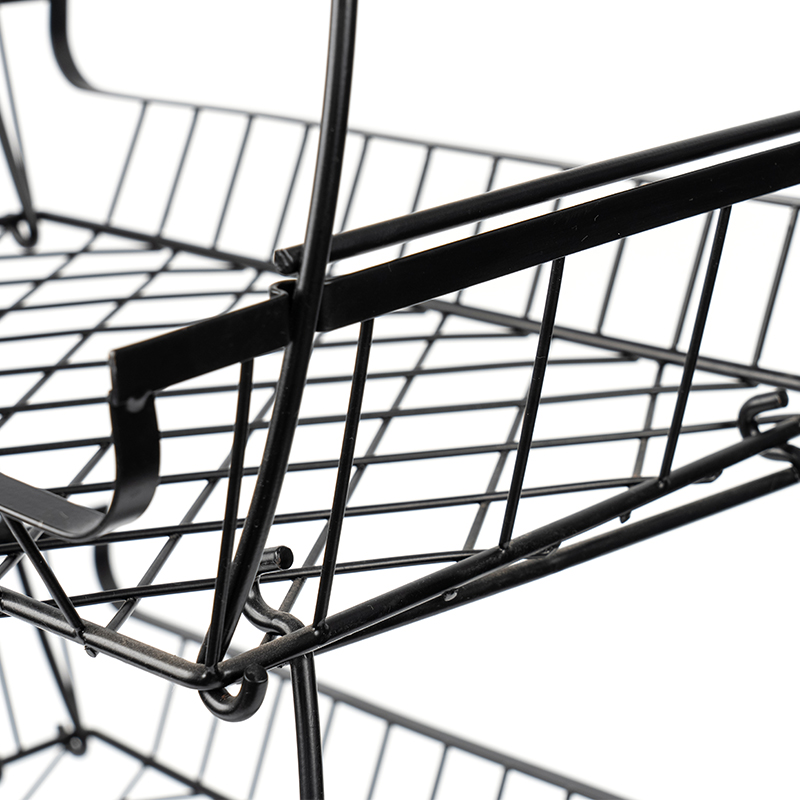 ตะกร้าผักผลไม้วางซ้อนกันได้ 4 ชั้นพร้อมล้อเลื่อน