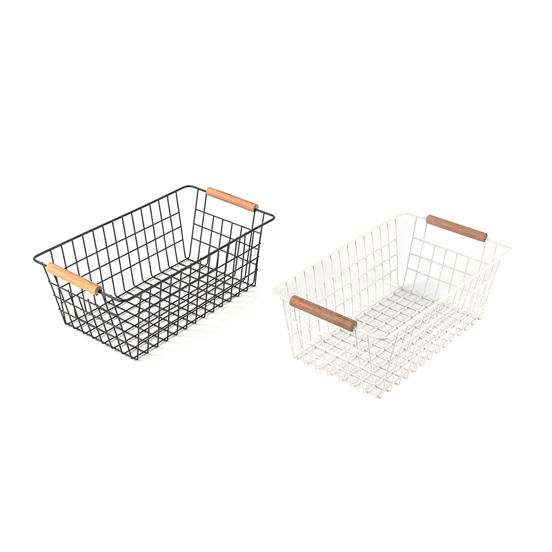 ตะกร้าเก็บของพร้อมที่จับไม้