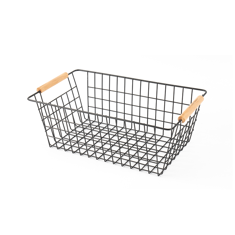 ตะกร้าเก็บของพร้อมที่จับไม้