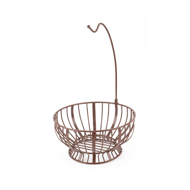 ตะกร้าผลไม้พร้อมไม้แขวนกล้วยสำหรับห้องครัว