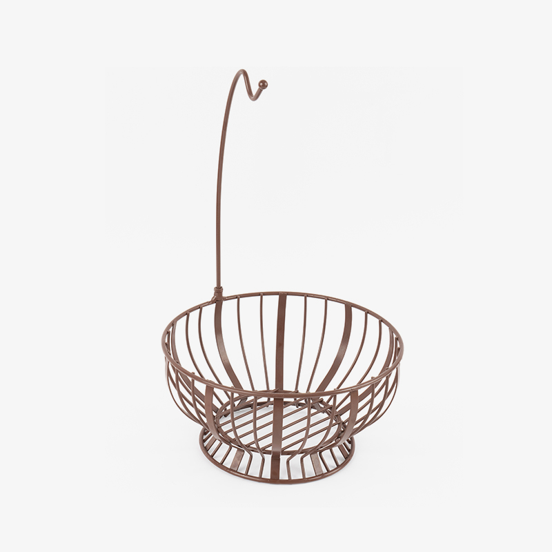 ตะกร้าผลไม้พร้อมไม้แขวนกล้วยสำหรับห้องครัว