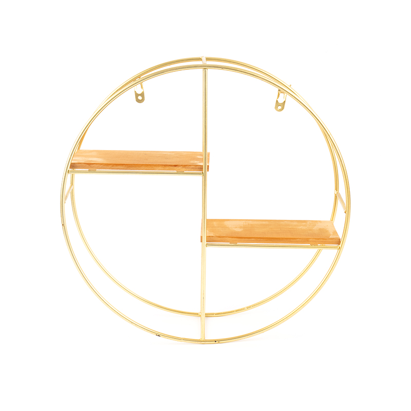 ชั้นวางของติดผนังทรงกลมสีทอง