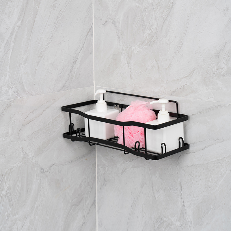 ตะกร้าเก็บลวดโลหะติดผนังสำหรับห้องครัวและห้องน้ำ